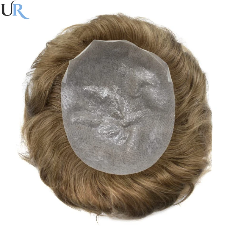 Men Toupee Hair System Human Hair Replacement For Men 0.04mm Ultra Thin Skin 90%-100% Density Toupee For Men V-looped Hair Piece