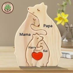 Art Puzzles Free Custom Wooden Bear Home Puzzles Custom Name Warm Gifts Anniversary Birthday Gifts Christmas Home Decor Ornament