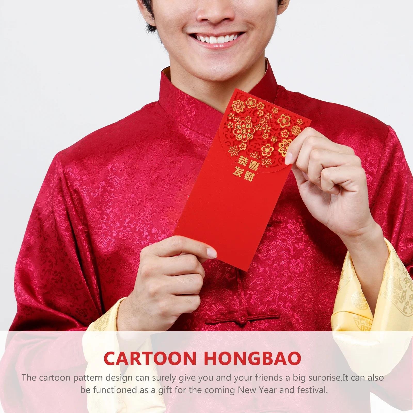 10Pcs Thousand Yuan Red Packets Fine Workmanship Chinese New Year Red Envelopes Gift Money Pockets for Spring Festival