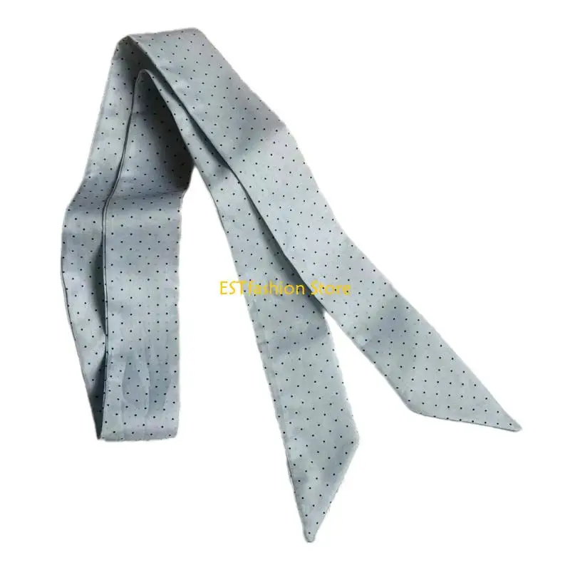 Y5GC Multipurpose French Neck Scarf Lightweight Polyester Round Dot Pattern For Women