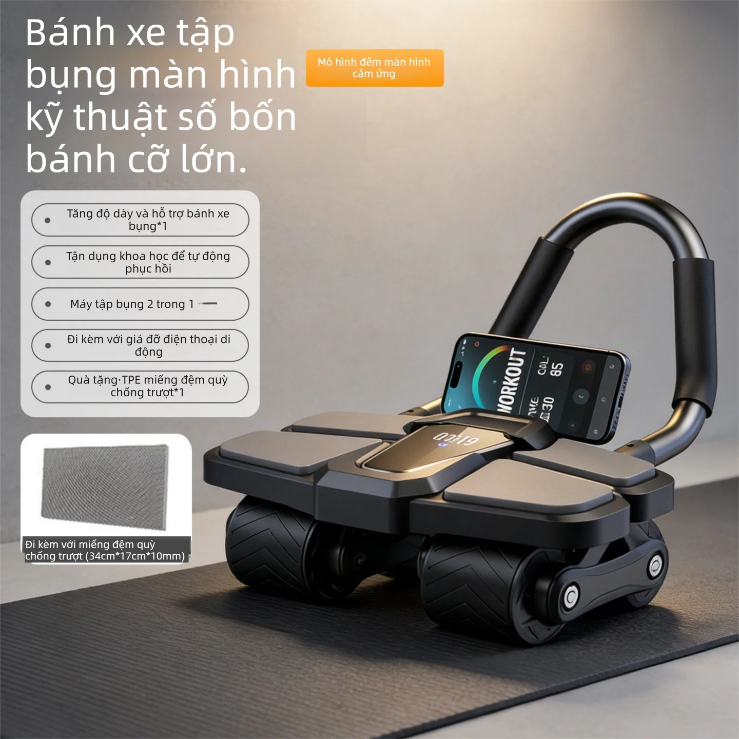 Máy Tập Cơ Bụng Sử Dụng Tại Nhà Có Màn Hình Hiển Thị Số Tự Động Nhảy Lại