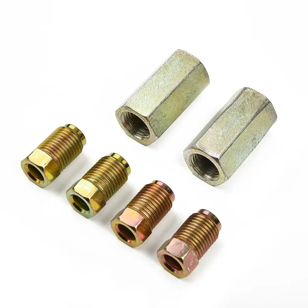 6pcs Brake Pipe 2 Qty 2 Way Female  Brake Pipe Connector With 4 M10 10mm Male Brake Nuts Short 3/16 \