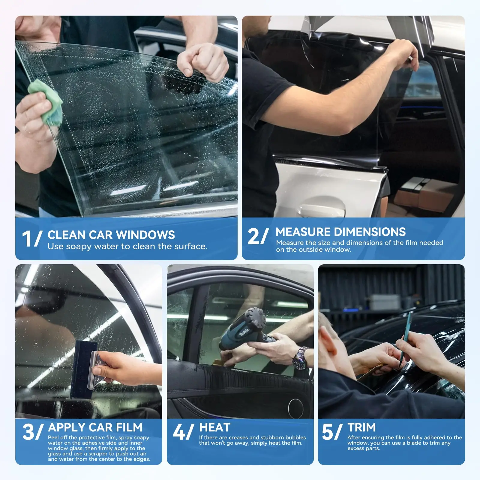 50 cm x 3/10 m Autofenster-Tönungsfolie, Sichtschutz-Vinylfolien, Sonnenschutz-Aufkleber, Fensterabdeckung, Schutzfolie für Glas, UV-Schutz für Autos, Sonnenschutz – Detail 14