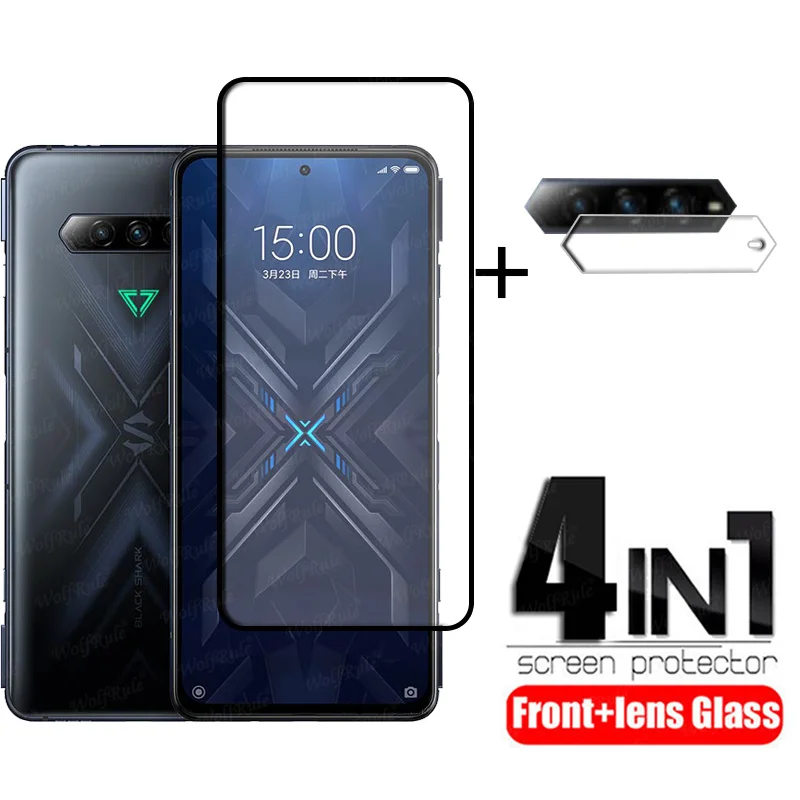 

4-in-1 For Xiaomi Black Shark 4 Pro For Black Shark 4 Pro Tempered Glass HD Screen Protector For Black Shark 4 Pro 4 Lens Glass