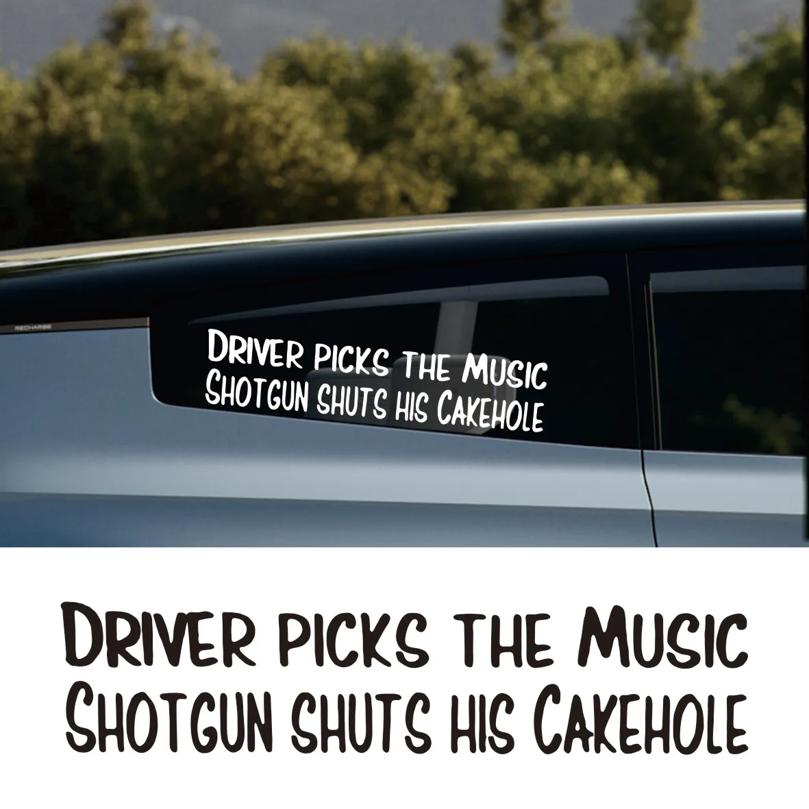 

2PCS Driver Picks the Music" Vinyl Decals | Supernatural Fans Car Stickers | For Windows