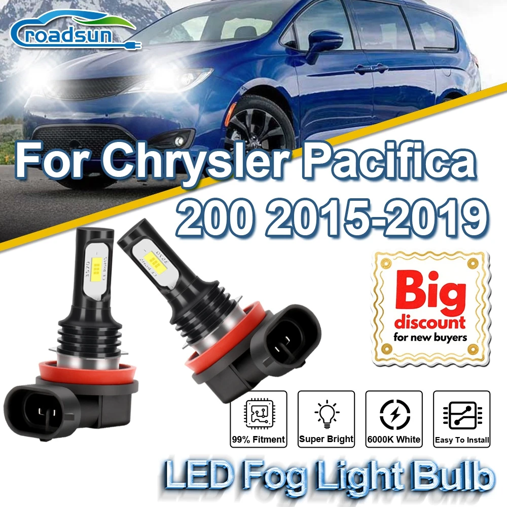

ROADSUN для Chrysler Pacifica 200 2016 2017 2018 2019 2 шт. обновление Canbus светодиодные противотуманные фары супер яркие ампулы противотуманных фар