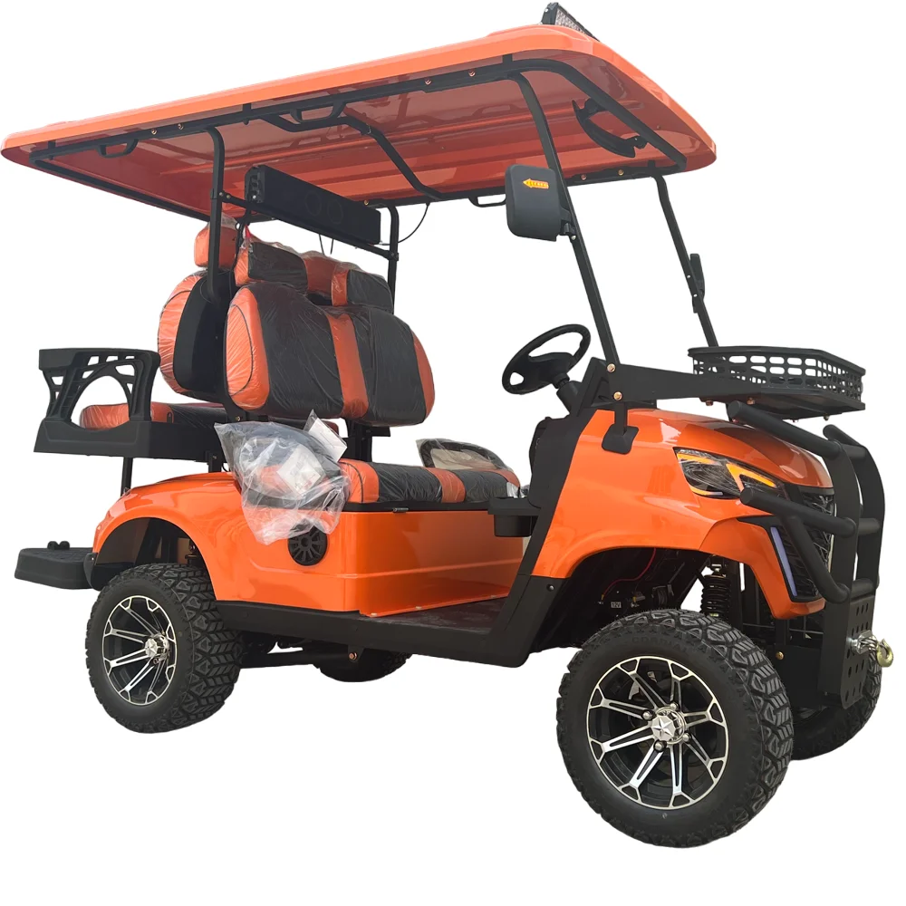 Hot Sale 2+2 4 Seats 72V Lithium Battery 4 Passengers Electric Off Road Club Car Golf Buggy Cart for Sale