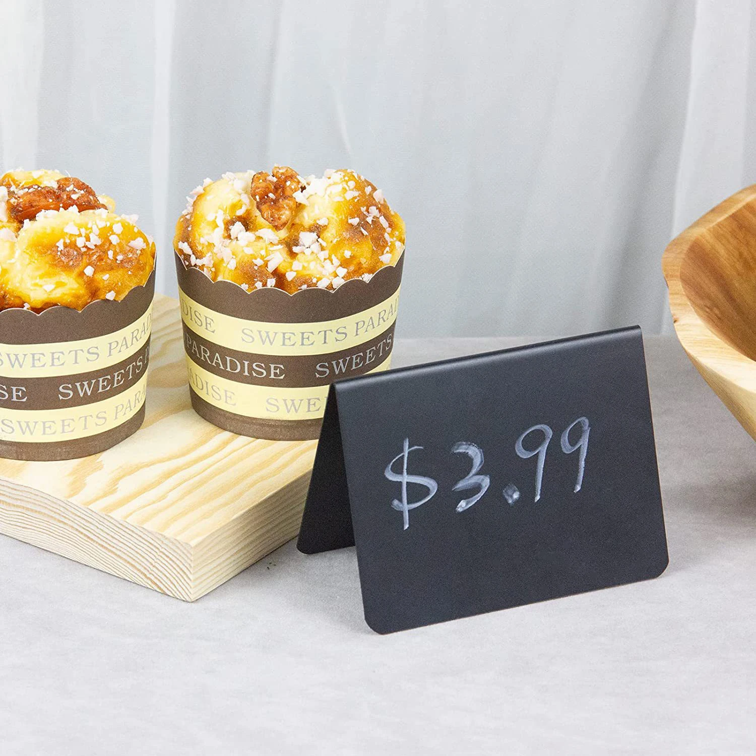 5Pcs Recyclable Mini PVC Chalkboard Signs for Wedding Food Party Buffet Table Sign Chalkboard Menu Label Memo Message Board