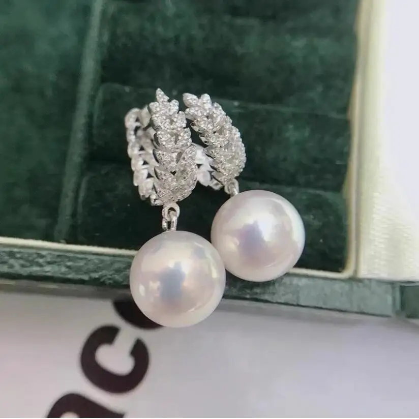 

Новые серьги AAAAA 9-10 мм 10-11 мм с натуральным белым жемчугом Южного моря 925s