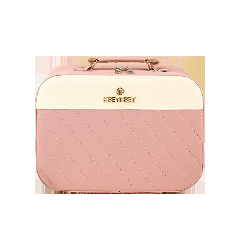 Handheld make-updoos met grote capaciteit, lederen draagbare reistoiletartikelen, organisator, waterdichte wasbaden, cosmetische tas, vrouwelijke tassen