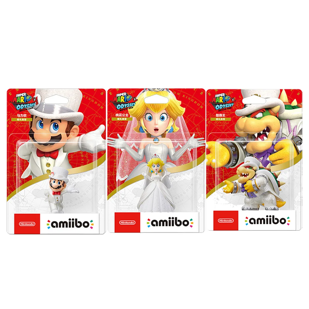 ARTSWIFT Amiibo Super Mario Odyssey Series Wedding Browser Peach Figurine NS Genuine NFC Original Asian Version Region Free