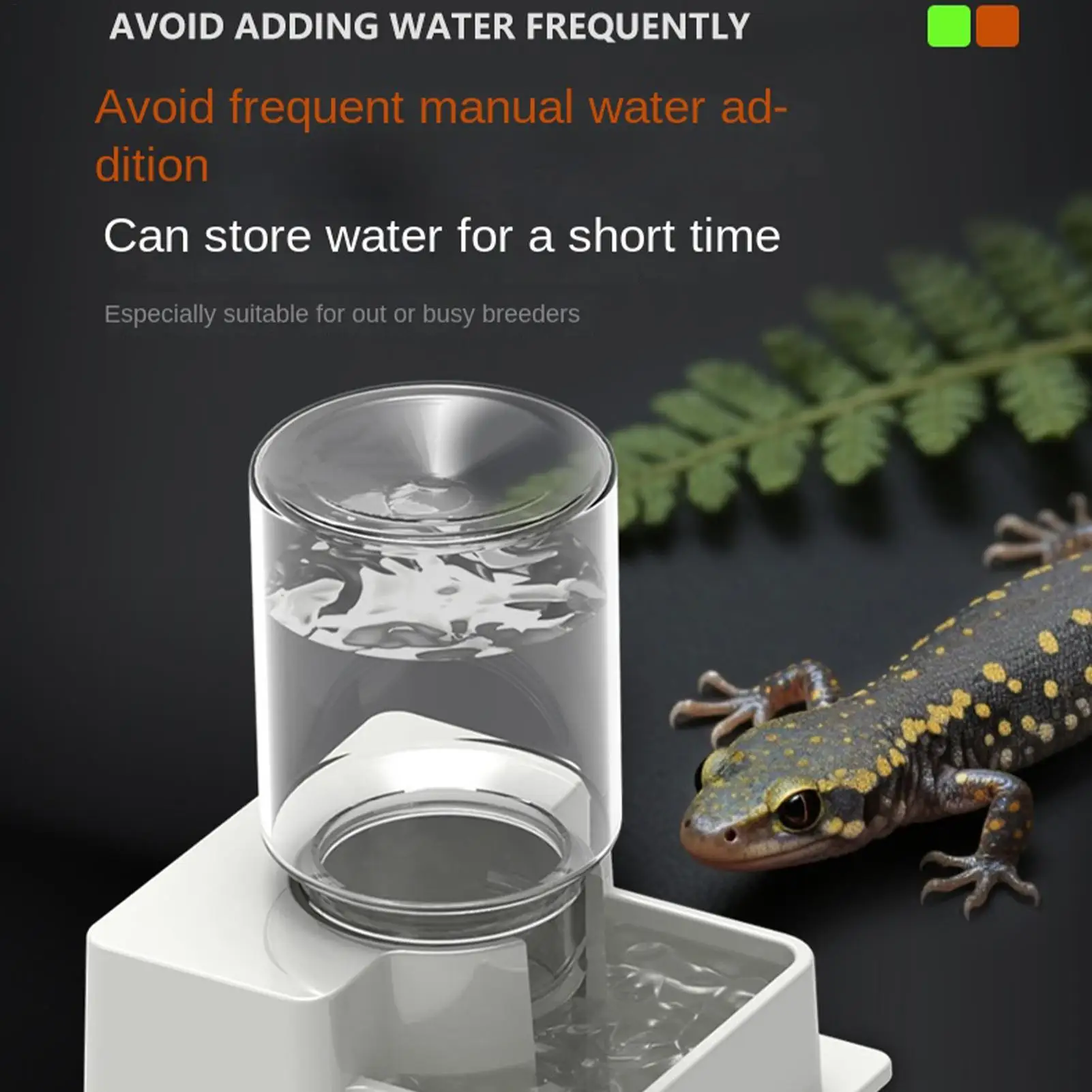 Bearded Dragon Water Fountain Automatic Terrarium Dish Tortoise Water Dish Gecko Drink Dispenser for Lizard Chameleon Snake Frog view 2