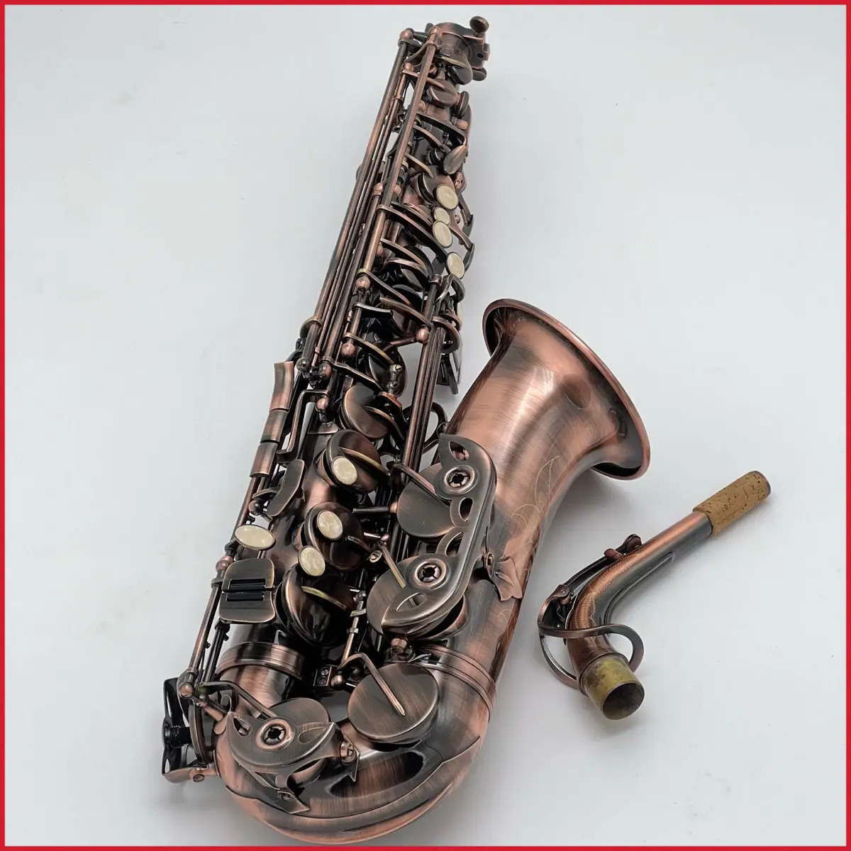 

European retro professional Alto saxophone antique brushed craft deep engraved keys gold-plated E-tune alto sax instrument