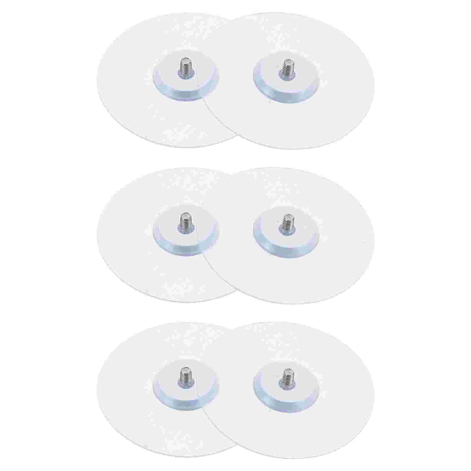 

6 Pcs Stainless Steel Pull Handle Sticky Disk Adhesive Wall Screws Cabinet Knob Multi Purpose Nail Sticker Glass Door Hardware