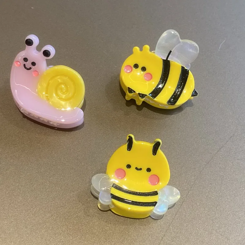 Cute Bee Hair Clip Claw For Girls Small Cartoon Animal Claw Clip Women Snail Hairpin pink hair barrettes hair accessories view 2