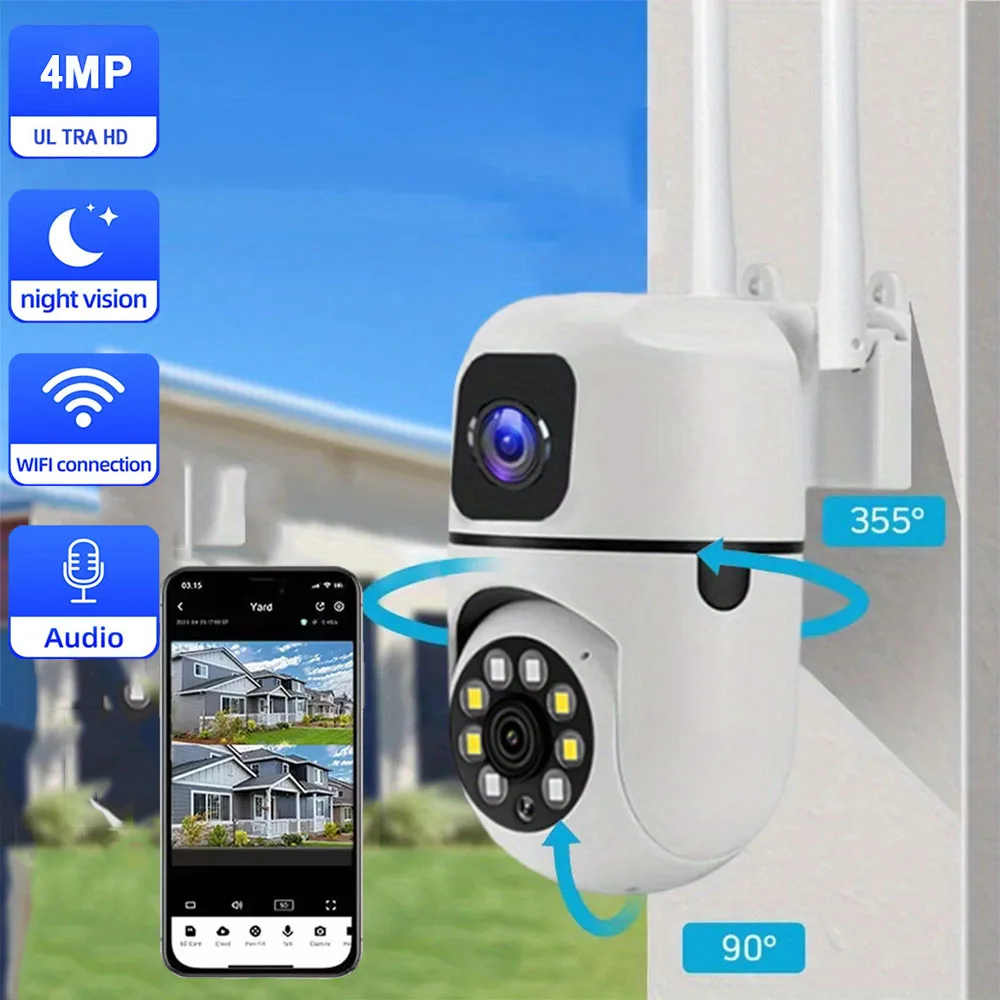 Dual Lens IP Camera 4K 4MP WiFi Wireless Indoor Security Protection Bluetooth Connection PTZ CCTV Video Surveillance YI IOT