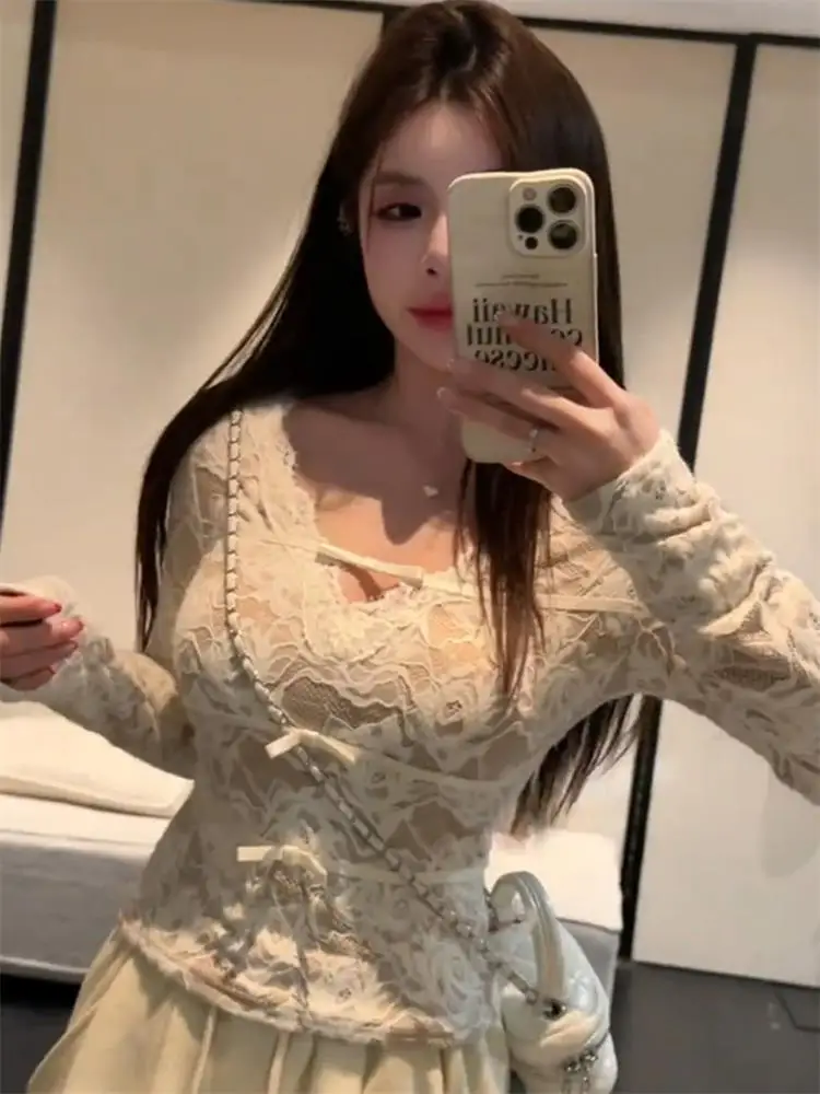 

Корейская женская зимняя базовая футболка с V-образным вырезом, длинным рукавом, узким кроем и эффектом утяжки на талии, дизайн Pure Desire