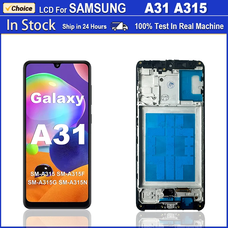 Nueva pantalla LCD para Samsung Galaxy A31 A315 A315F, conjunto de digitalizador de pantalla táctil LCD, piezas reemplazables para pantalla LCD Samsung A31