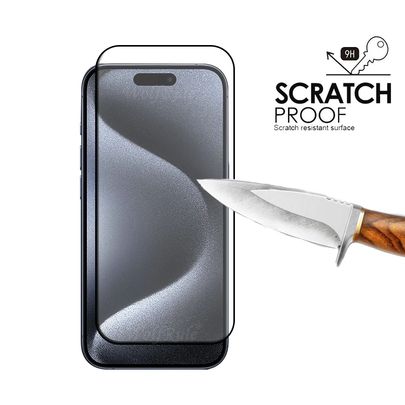 6-in-1 For iPhone 15 Pro Max Glass For iPhone 15 Pro Full Cover 9H Screen Protector For iphone 11 12 13 14 15 Plus Pro Max Glass