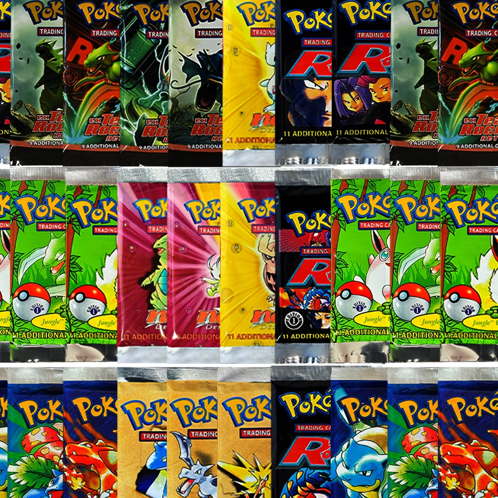 PKM English PTCG Base set/Jungle/Fossil/Neo Destiny /Team Rocket/Team Rocket Returns Booster Packs Proxy Game Cards Old Version