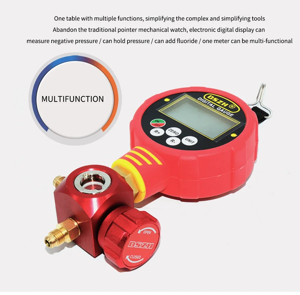 Charging Pressure Meter Digital Refrigerant Meter Fluoride Refrigerant WK6881LC/HC High Low Pressure  Air Conditioning Gauge LCD