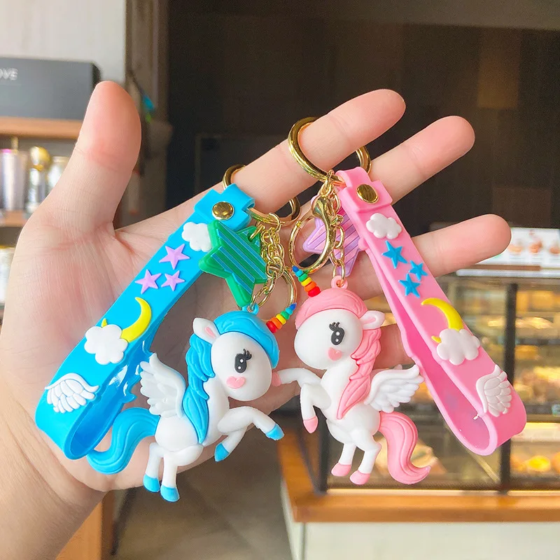 Cute Cartoon Creative Unicorn Keychain Princess Exclusive Pretty Key Chain Bag Pendant Car Key Ring Beautiful Gifts For Children