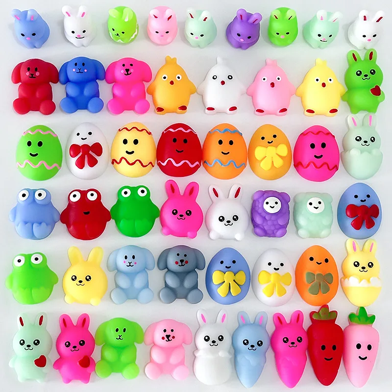 

10/20/30/50pcs Easter Bun Squishy Stress-Relief Mini Egg Cute Rabbit Animal Squeeze Accessory Anti Stress Stress Relief Toys