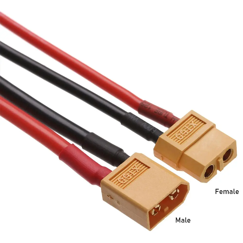 Złącze żeńskie / męskie 10 cm / 15 cm XT60 Złącze męskie żeńskie z silikonowym przewodem 12 AWG/14 AWG Złącze XT60