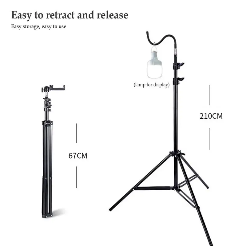 Camping Light Stand Lightweight Convenient Lamp Support Holder Tripod Durable Light Lamp Lantern Picnic Hiking Outdoor Fishing