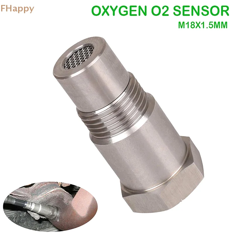 1Pc Mini Oxygen Catalyst Sensor M18X1.5 For Automobile 46.5*16.0*16.9MM Silver Stainless Steel Durable Car Accessories