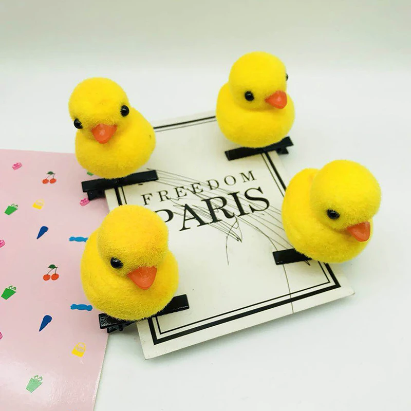 Pince à cheveux petit canard jaune pour enfants, épingle à cheveux, barrettes, coeur, moulin à vent, étoile, poussin, chien, lapin, drôle, joli cadeau de festival