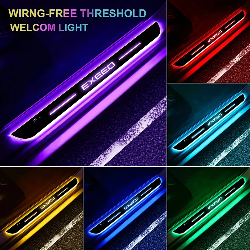 Car door Sill light logo Projector lamp Power Moving LED Pedal For Chery Tiggo 7 Pro 8 Pro Exeed Tiggo 2 3x Arrizo 5 Pro Gx 5x