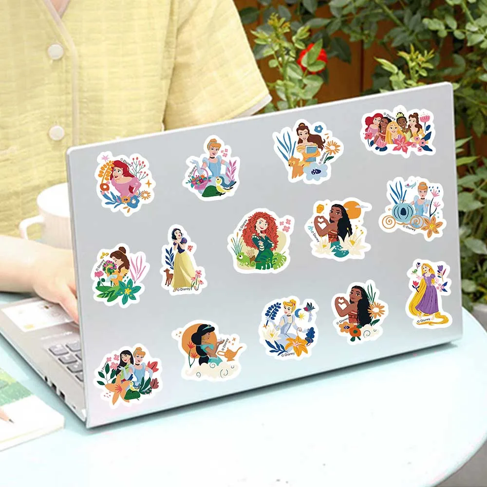 50PCS Mix Disney Princess Anime Graffiti Stickers Snow White Frozen Cartoon Decals Laptop Guitar Phone Kid Sticker Toy