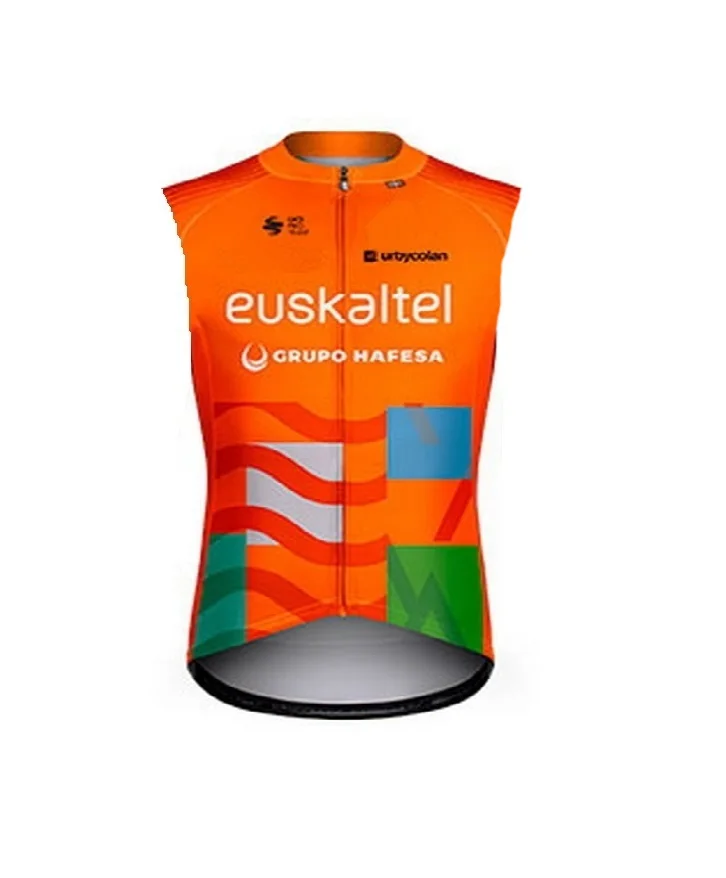 2024 Euskaltel TEAM Orange Summer Sleeveless Cycling Vest Mtb Clothing Bicycle Maillot Ciclismo Bike Clothes