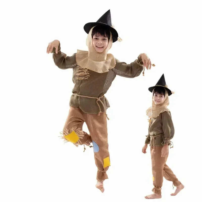 

Halloween Purim Wizard Scarecrow of O-Oz Boys Girls Costume Kid Children Birthday Party Scarecrow Cosplay clothing Fancy Dress