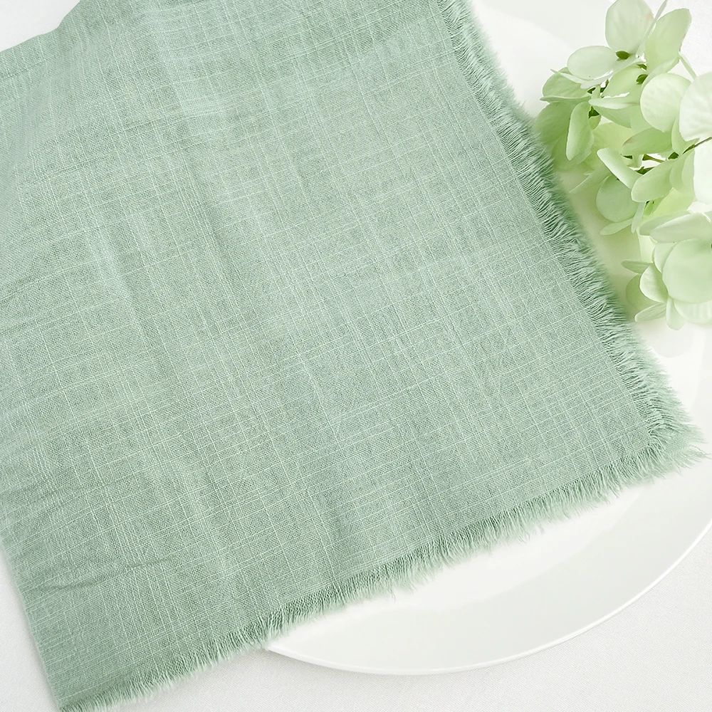 10pcs Sage Green Cloth Napkins Factory Wholesale Serving Cotton Napkins Serviette Gauze Towels Wedding Party Table Decoration