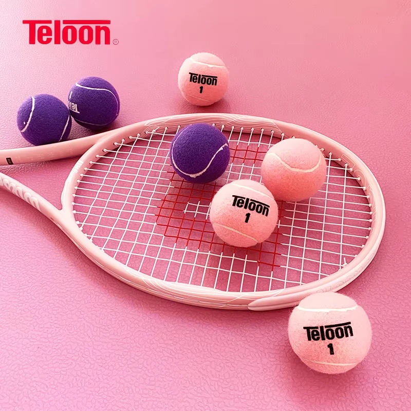 Teloon Tennis Ball Macaron Colour Beginner Matches Professional Tennis Training Ball Training Sports Competition Balls