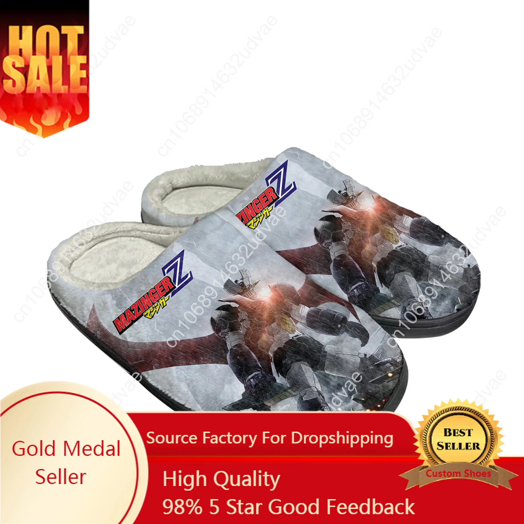 

Mazinger Z Manga Cotton Slippers Mens Womens Sandals Plush Casual Keep Warm Shoes Thermal Custom Home Anime Slipper Shoe