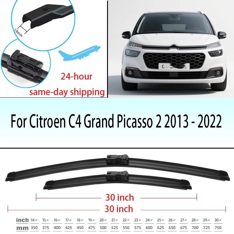 Wiper Front Wiper Blades Set For Citroen C4 Grand Picasso 2 2013-2022 Windshield Windscreen Window 30"+30"windshield wiper blade