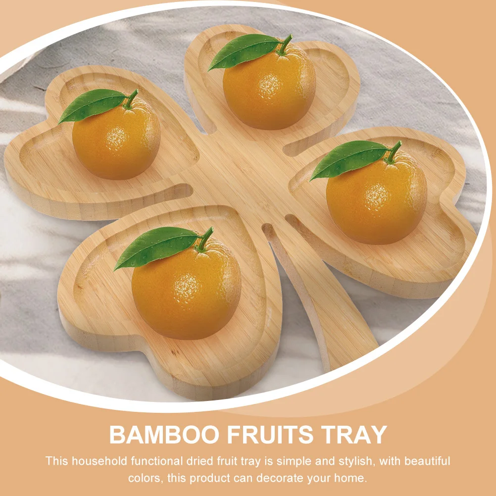 Bandeja decorativa de bambú, plato para servir fruta Simple y elegante para Hotel, restaurante, cafetería, fiesta, boda, Día de San Valentín, Día de la madre