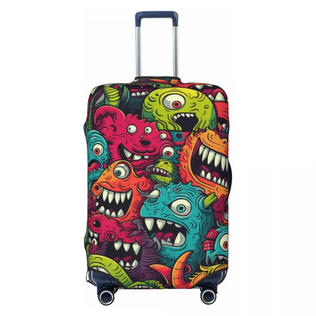 Monster Anime Suitcase Cover Funny Holiday Travel Practical Luggage Supplies Protection Christmas Gift