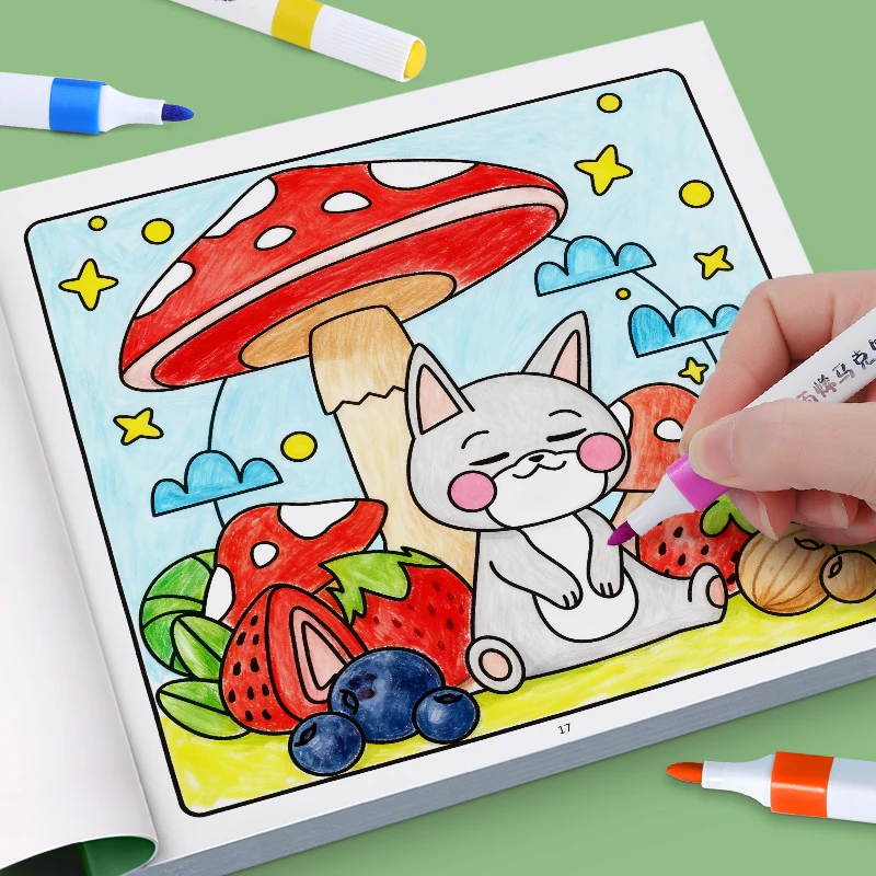 

Детская раскрашенная книга для рисования, уютный друг, милая и удобная книжка-раскраска, книга с картинками, школьное раннее образование, просветление