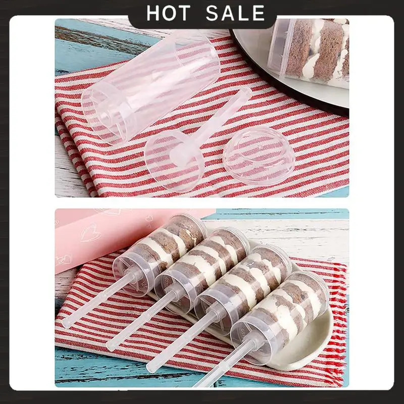 

24-Hour Delivery 80Pcs Food Pusher Round Shaped Push-Pops Cake Cup With Lid Cake Push Pops Containers Cakepop Round Plastic Cont