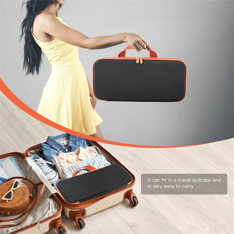 

ABHB-Hair Straightener Storage Bag For Airstrait HT01 Hair Dryer Hair Straightener Organizer Double Zipper Storage Case