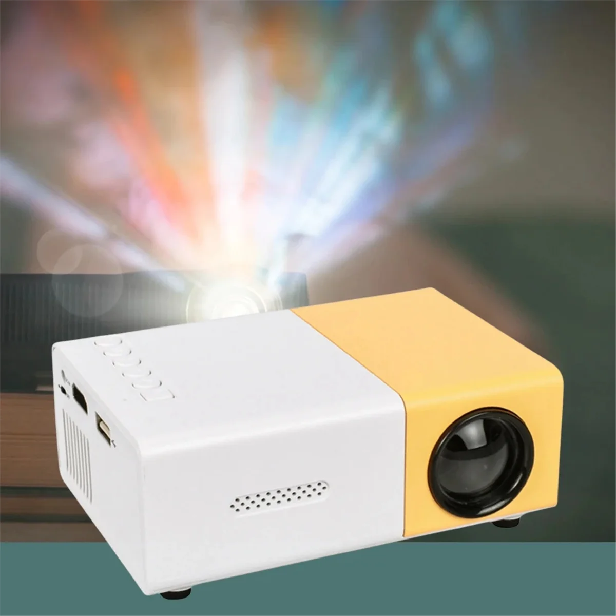 

GOB-oHD 1080P Mini LED Projector 400 Lumen Home Media Player 320x240 LED Micro-Projector with Remote Controller US