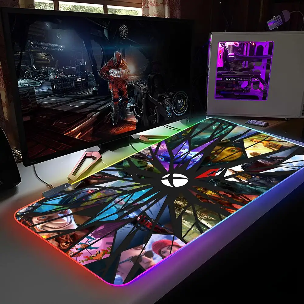 Коврик для мыши Xbox с RGB-подсветкой, коврик для мыши для ноутбука, коврик для мыши для ноутбука, геймера, компьютерный стол, игровые аксессуары