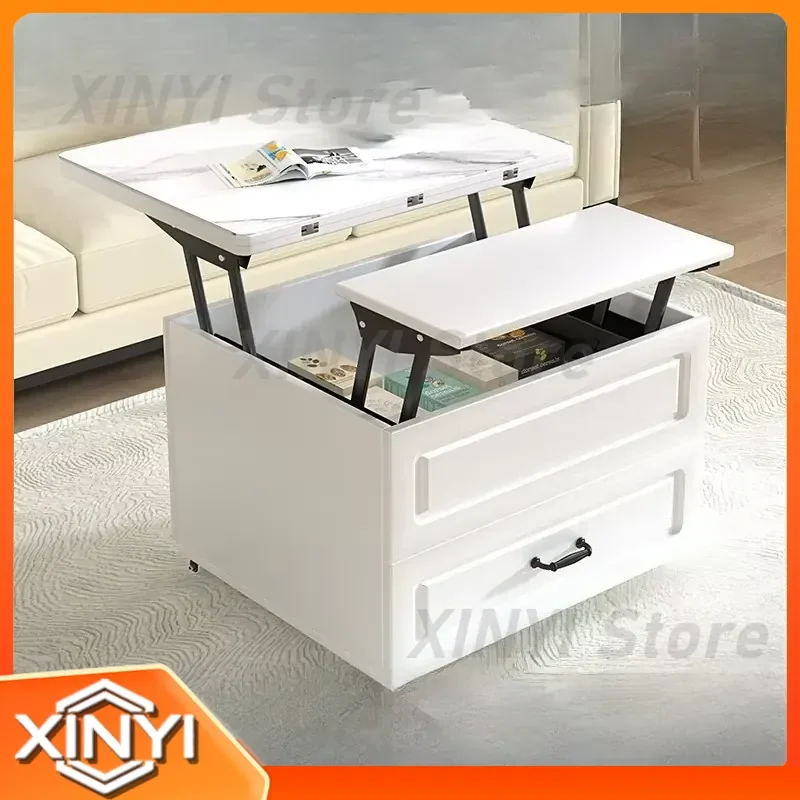 Lifting Coffee Table for Small Apartment Living Room Dual Purpose Dining Table Multifunctional Adjustable Height Movable Home
