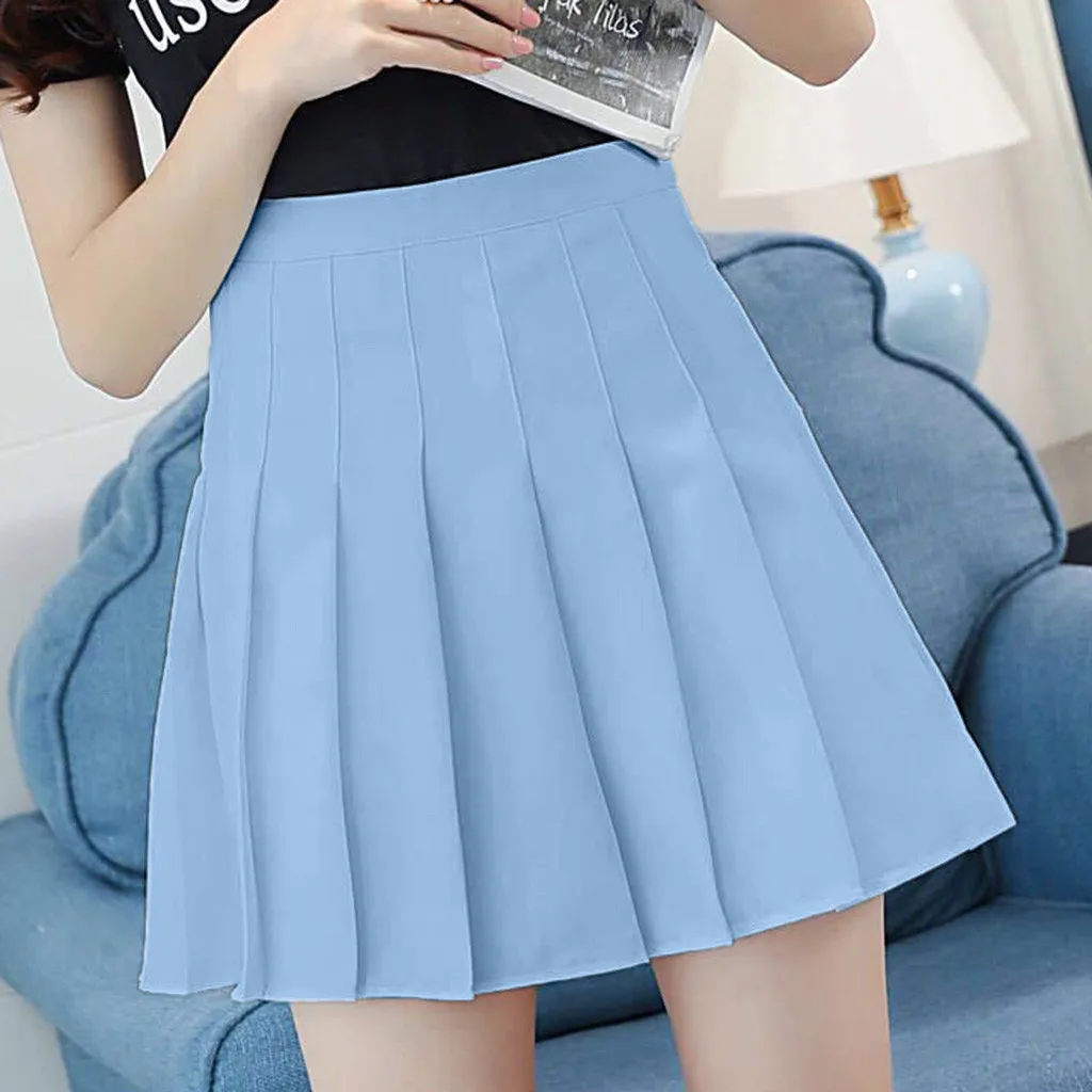 

2024 Women'S High Waist Summer Clothes Vintage Korean Harajuku Red A Line Mini Eam School Pleated Short Skirts For Ladies