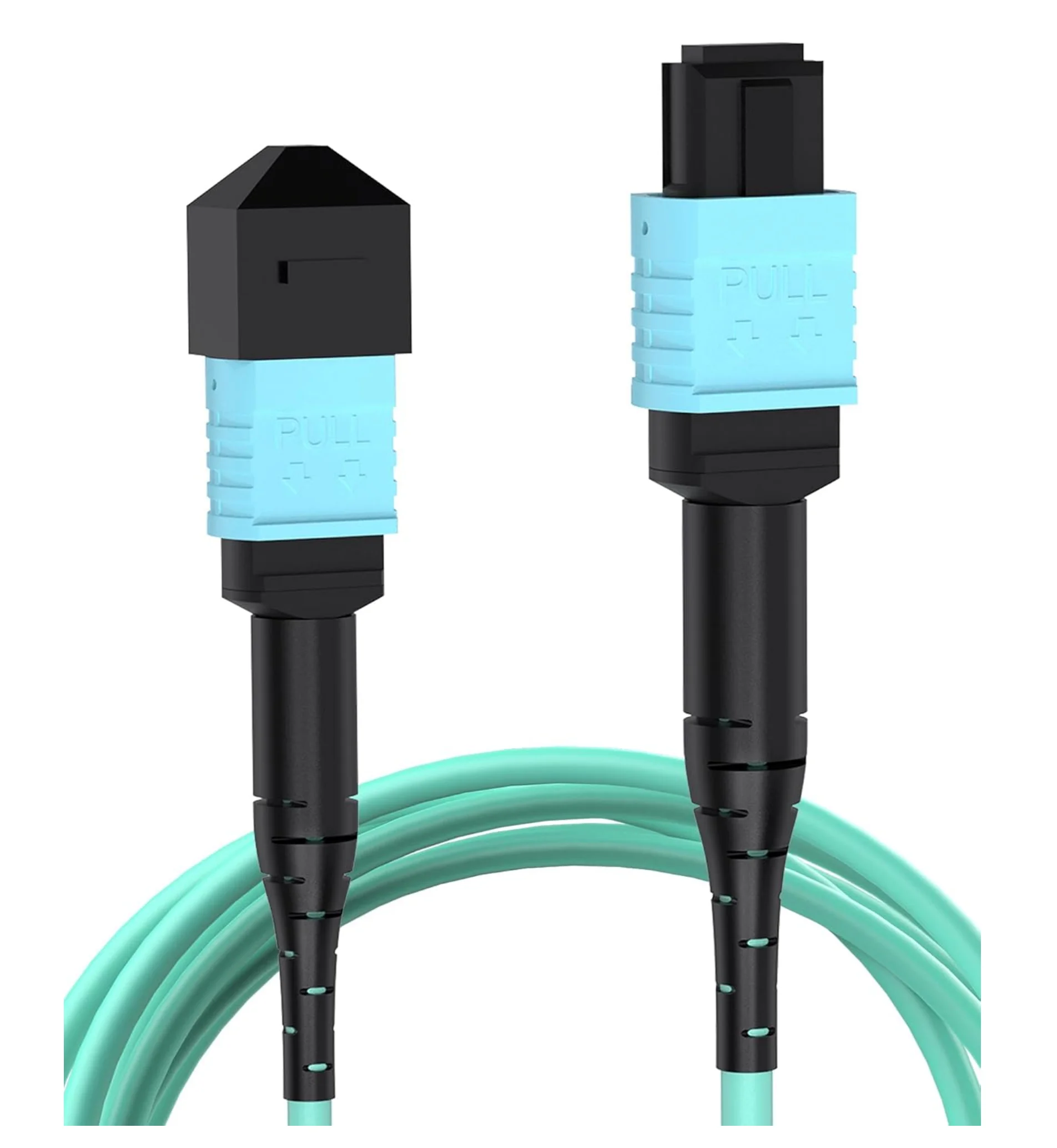 

100G MPO OM3/PC Fiber Patch Wire Multimode 12Cores APC UPC Female to Female Type B Flat Angle