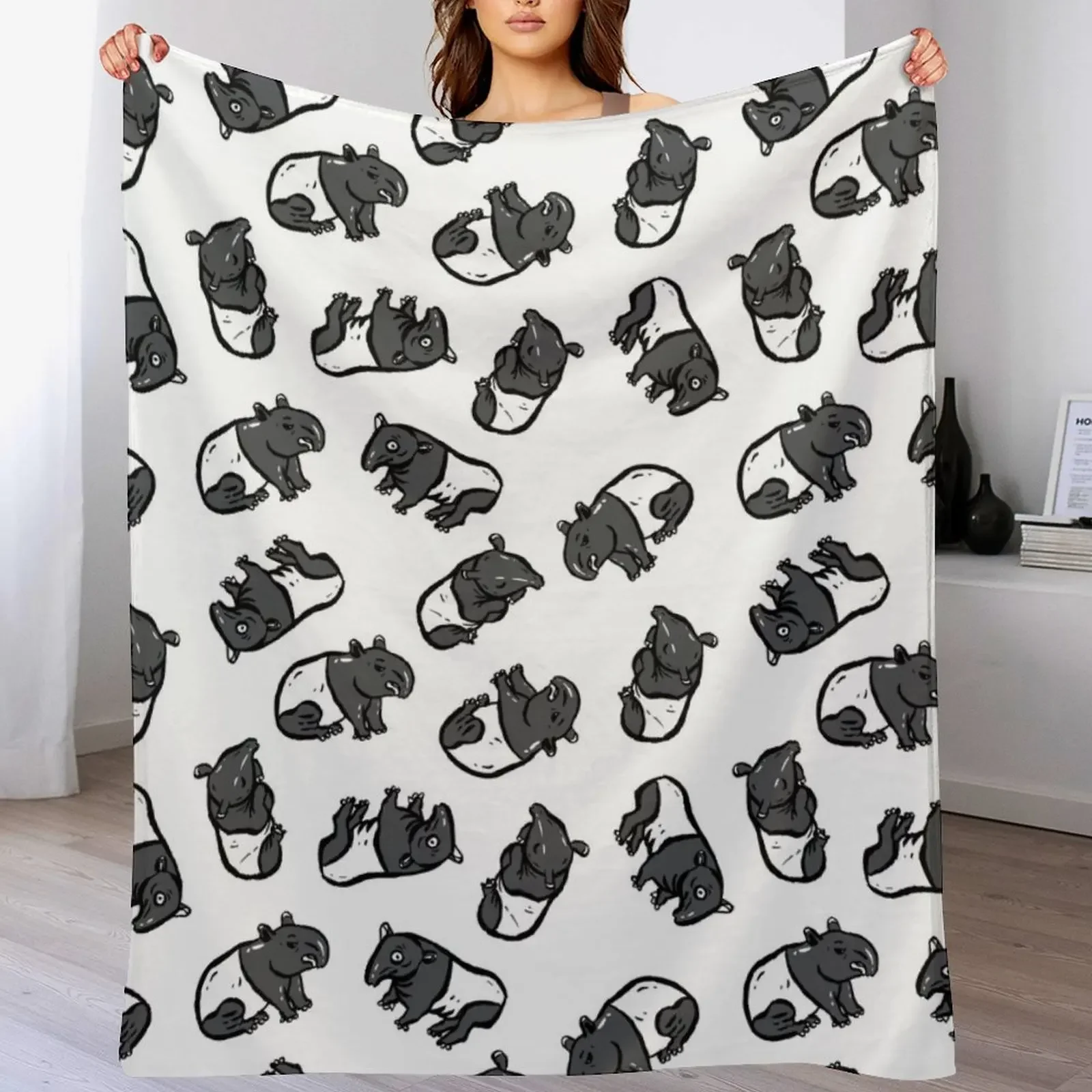 

Malayan tapir Throw Blanket Luxury St Plaid Warm wednesday Blankets